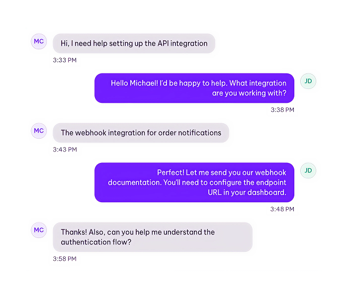 Live chat integration for real-time interaction management​